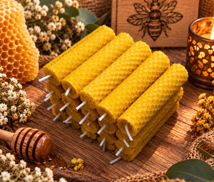 Pack 20 velas de miel 10 Cm